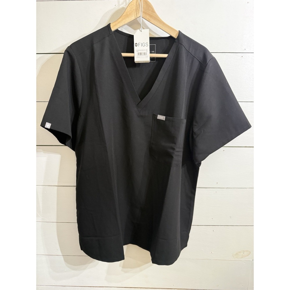 NWT Figs 2XL Catarina One Pocket Scrub Top Black Size XXL Medical